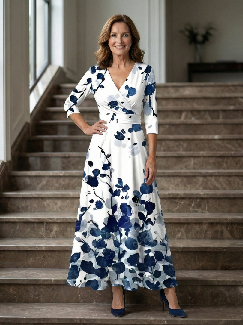 Andrea - Vestido Midi con Escote Cruzado