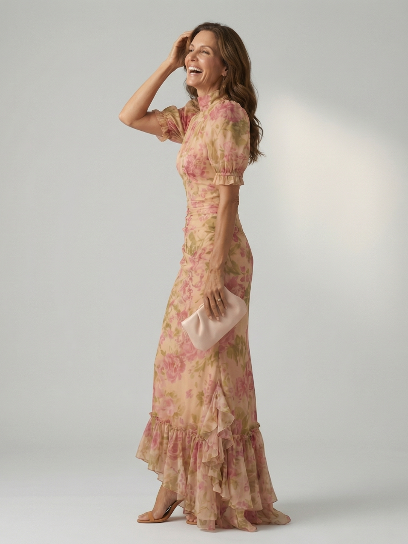 Elena - Vestido Maxi con Escote Alto