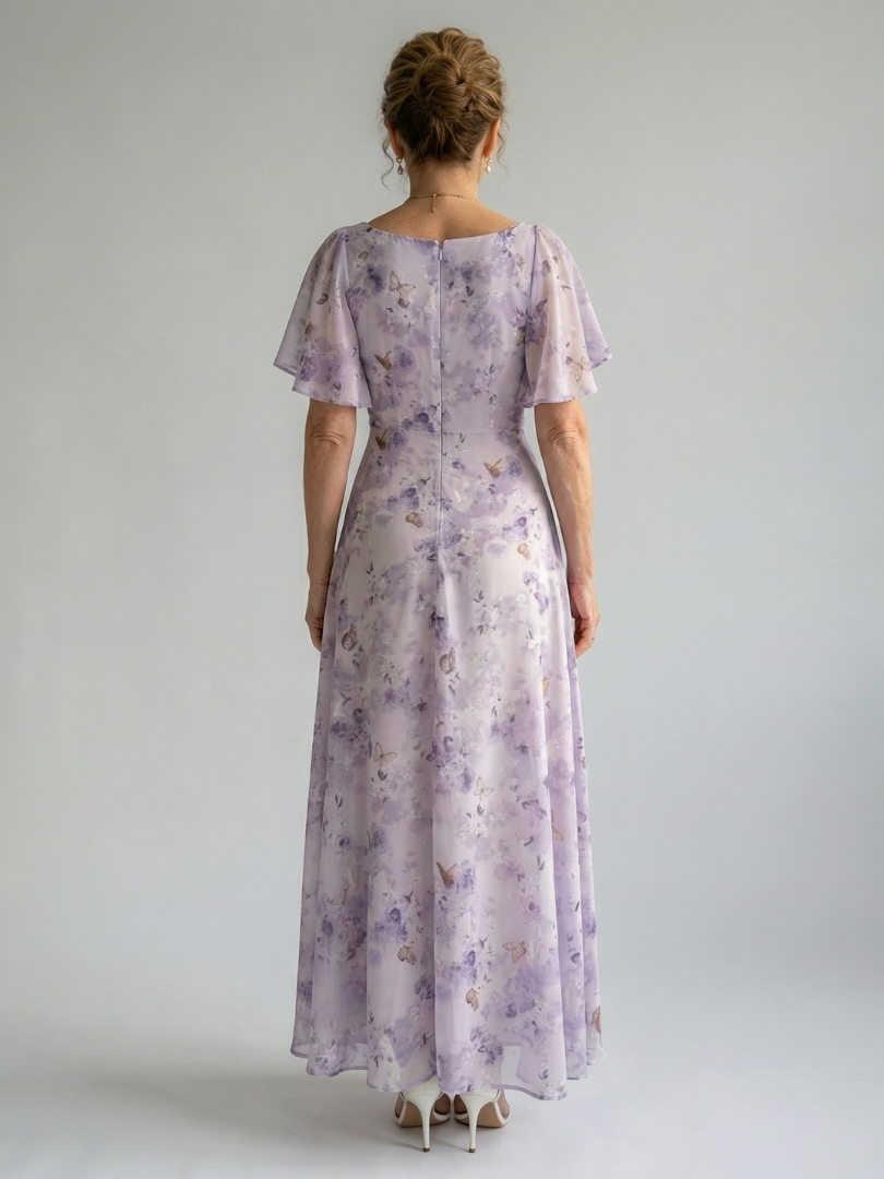 Rocío - Vestido Midi con Mangas Onduladas