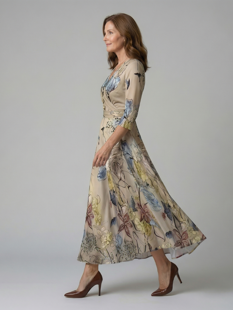 Andrea - Vestido Midi con Escote Cruzado