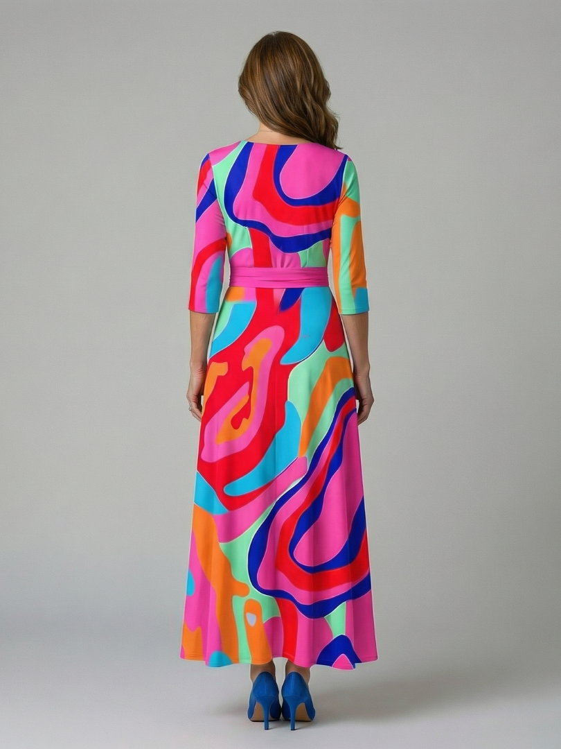 Andrea - Vestido Midi con Escote Cruzado