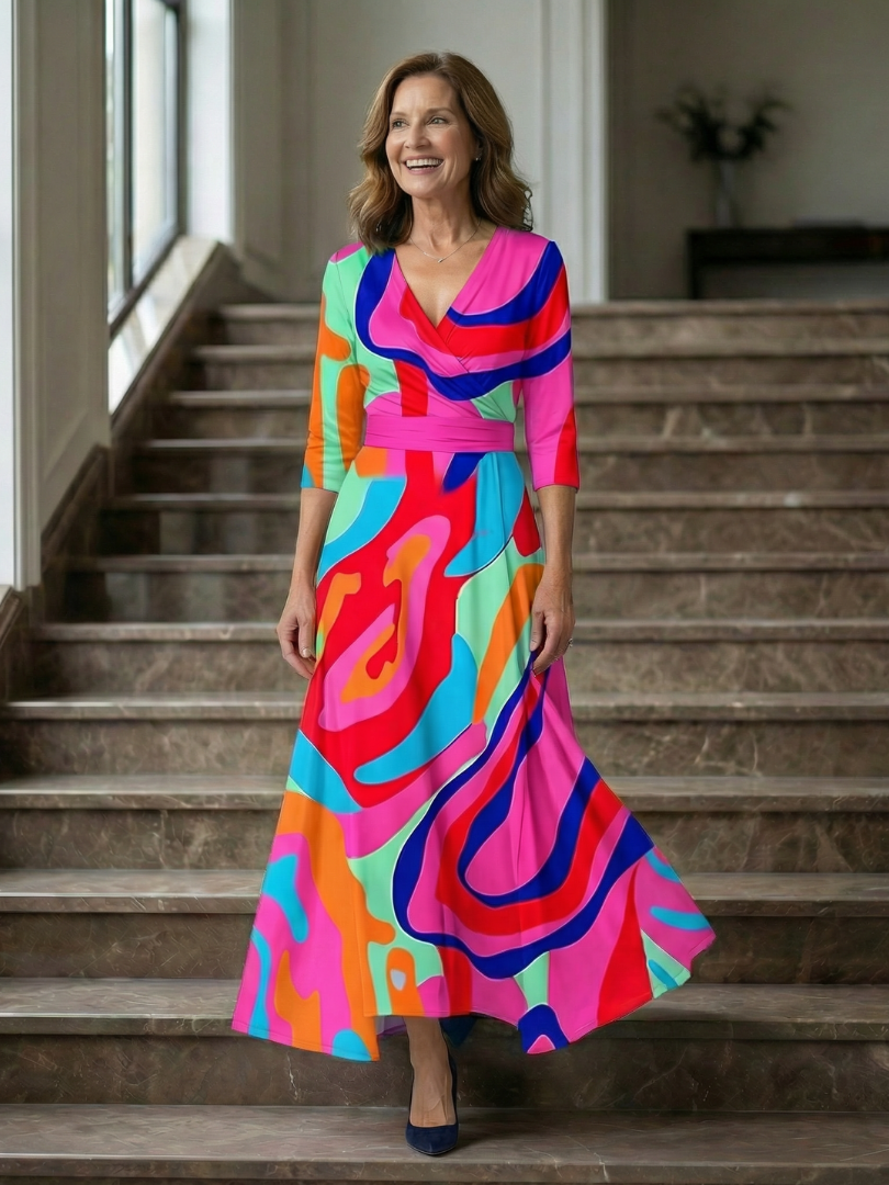 Andrea - Vestido Midi con Escote Cruzado