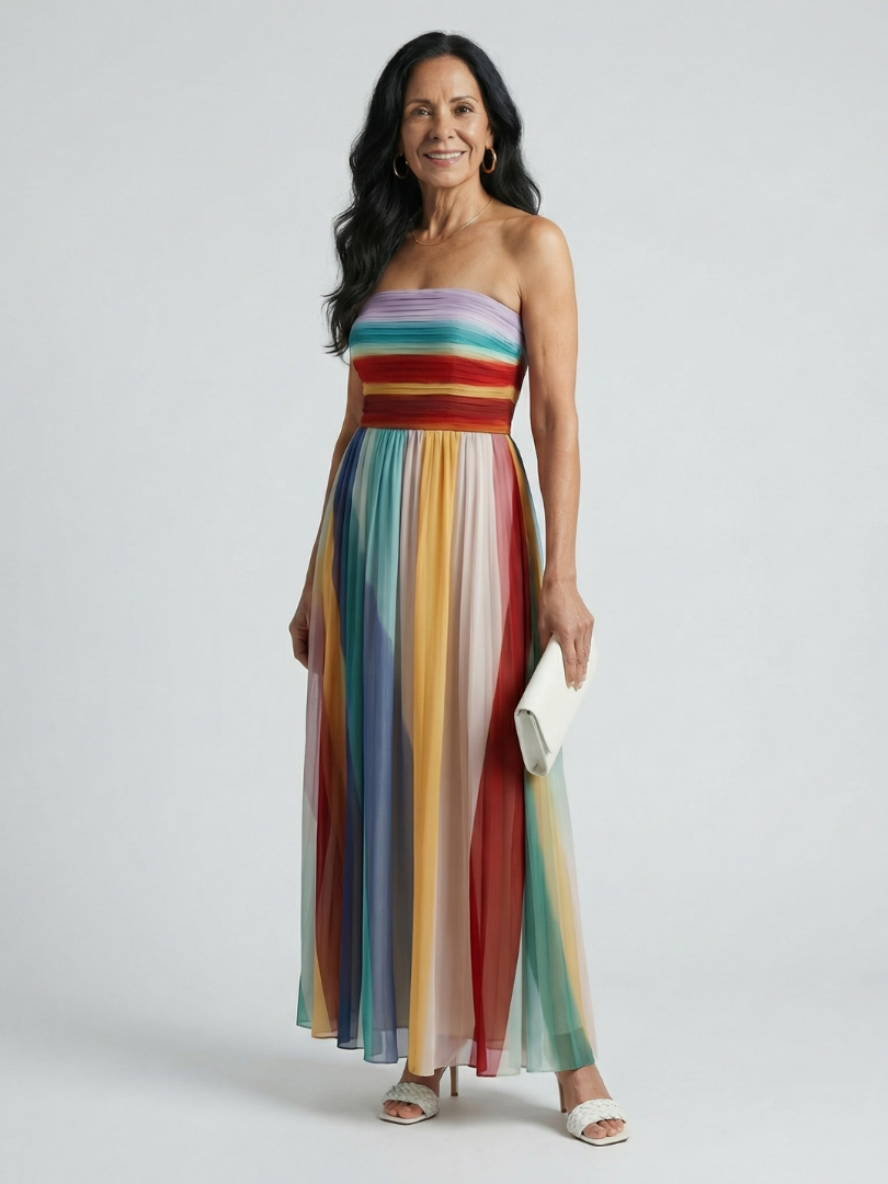 Carolina - Vestido Maxi a Rayas