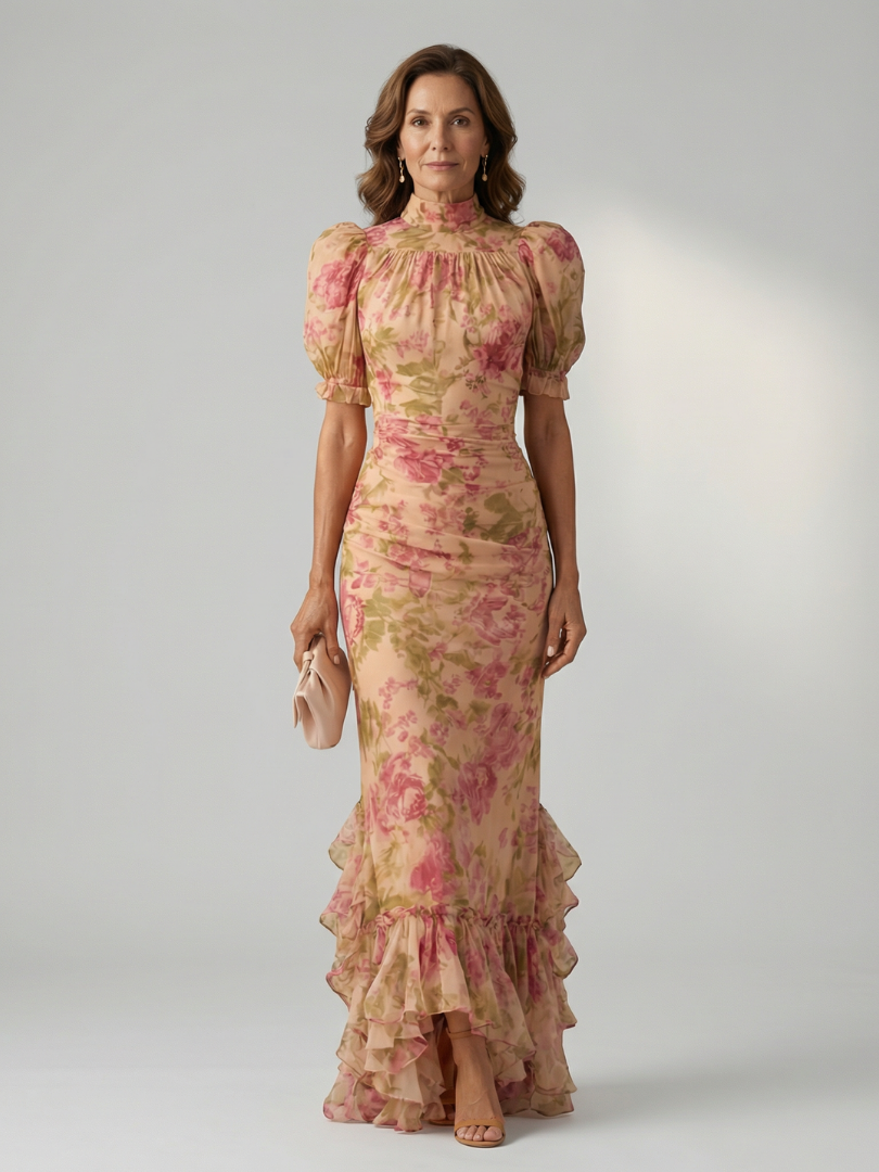 Elena - Vestido Maxi con Escote Alto