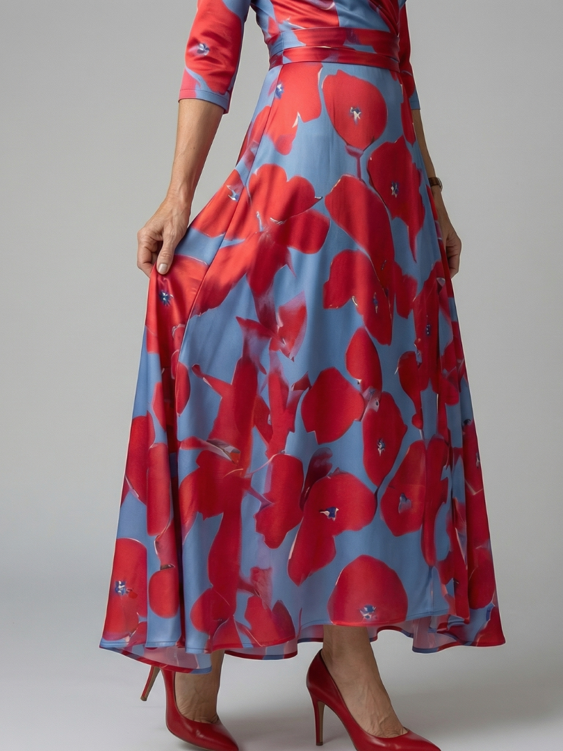 Andrea - Vestido Midi con Escote Cruzado