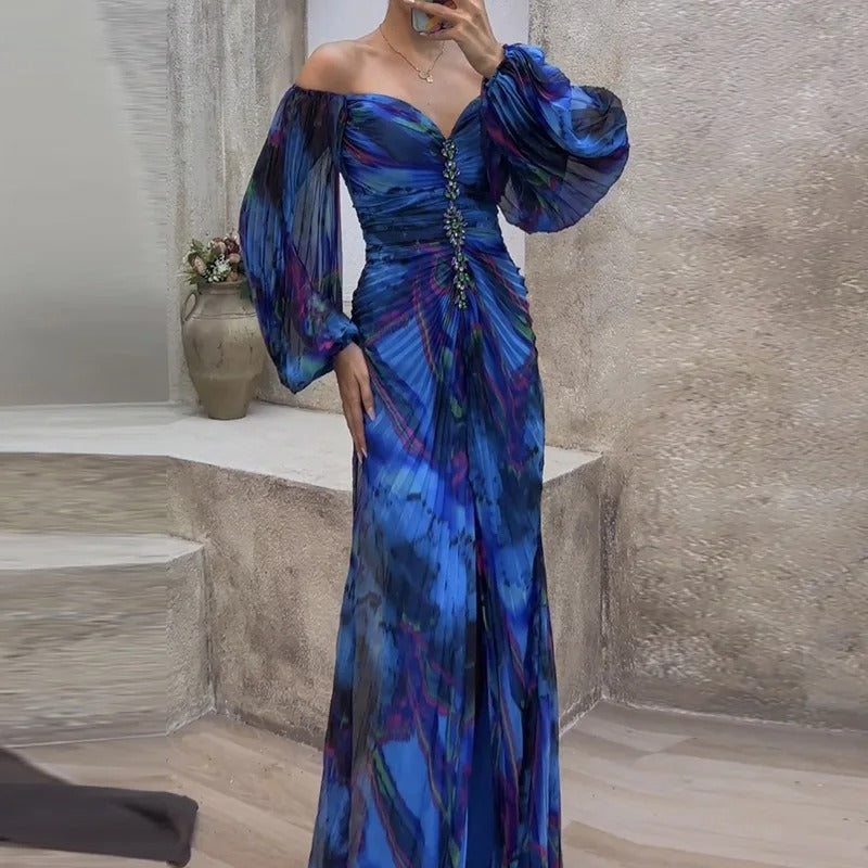 Gregoria™ | Vestido Largo Floral con Escote Profundo