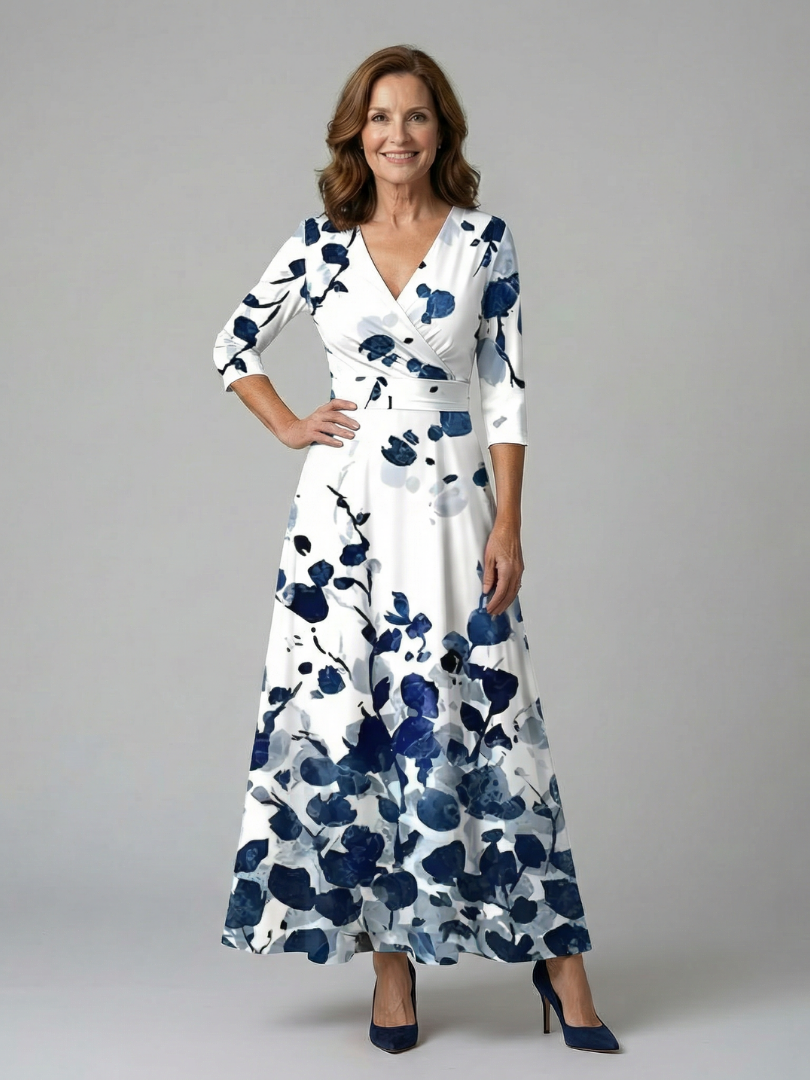Andrea - Vestido Midi con Escote Cruzado