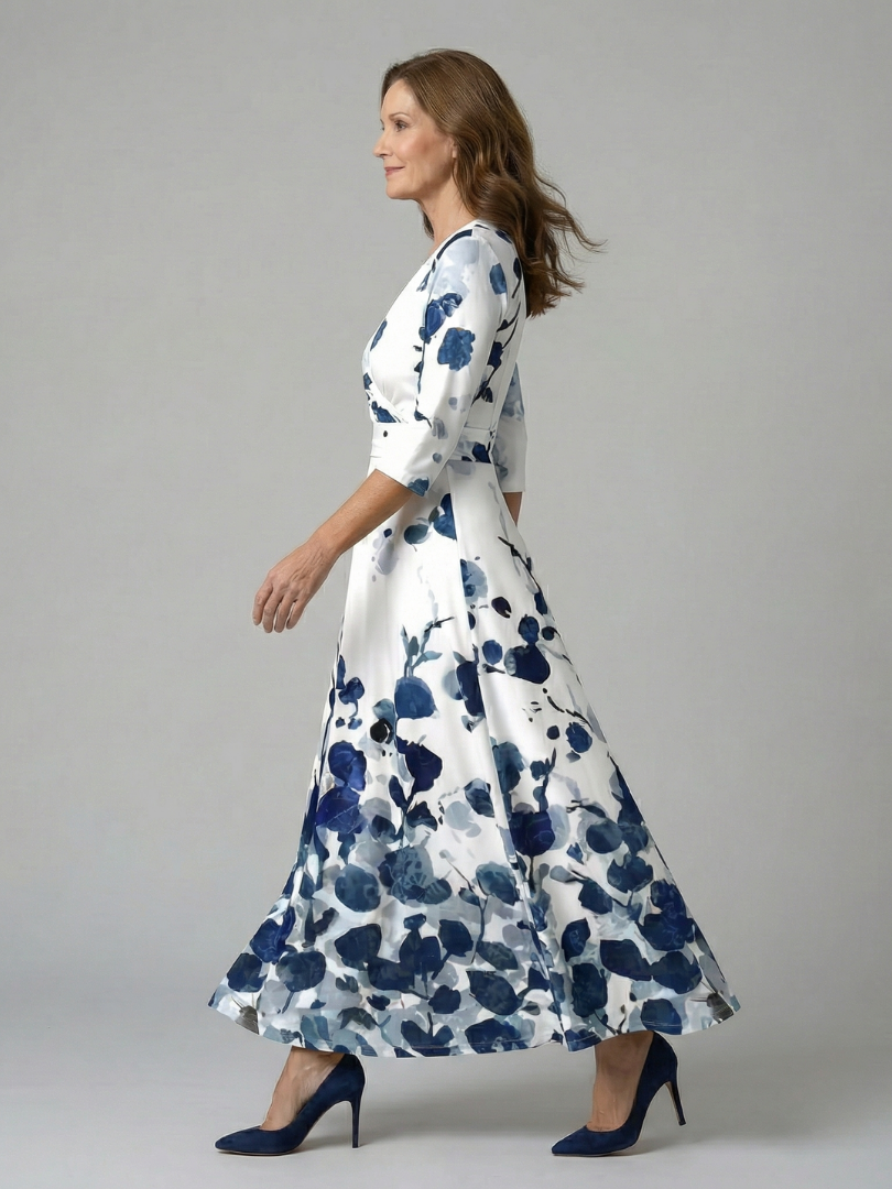 Andrea - Vestido Midi con Escote Cruzado