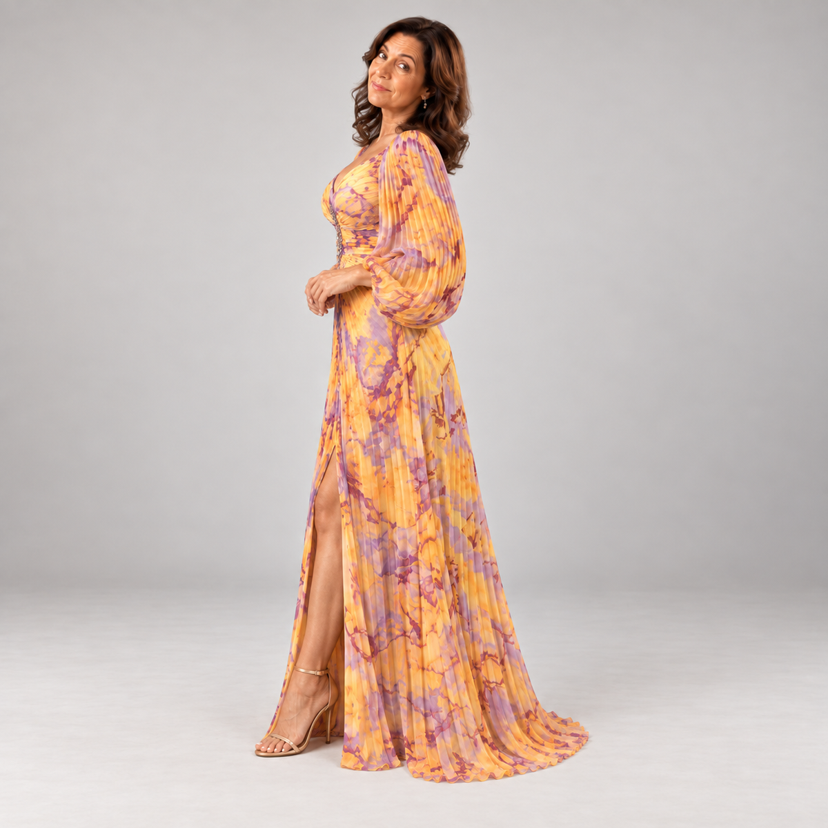 Gregoria™ | Vestido Largo Floral con Escote Profundo