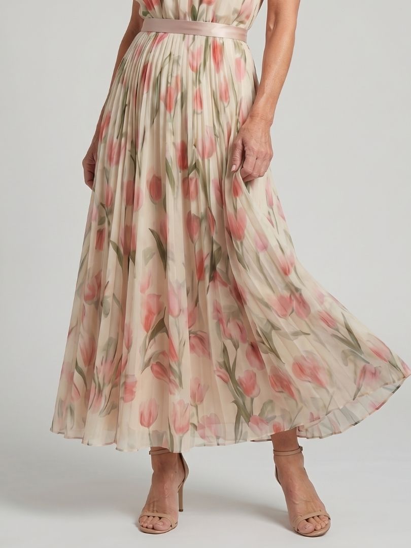 Martina - Vestido Midi con Escote Halter Floral
