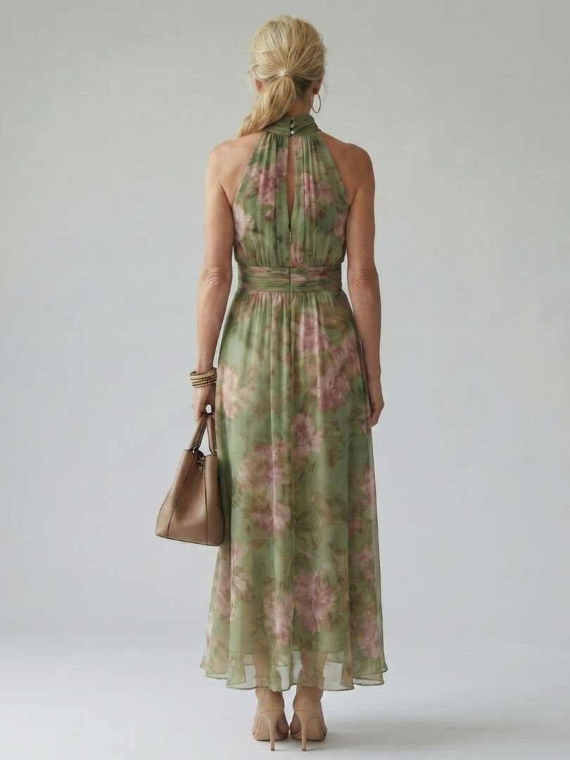 Sofia - Vestido Midi con Cuello Halter