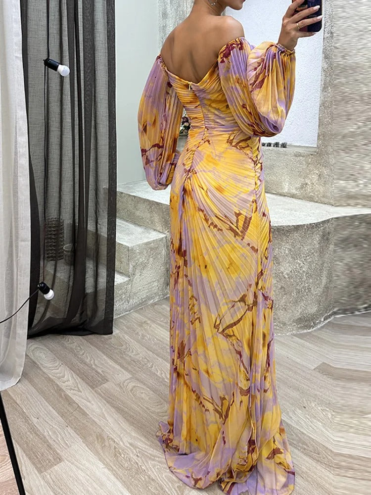 Gregoria™ | Vestido Largo Floral con Escote Profundo